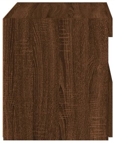 Mesas cabeceira c/ luzes LED 2pcs 50x40x45 cm carvalho castanho