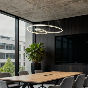 Candeeiro suspenso escandinavo bege 110cm incl. LED regulável em 3 níveis - Circuit