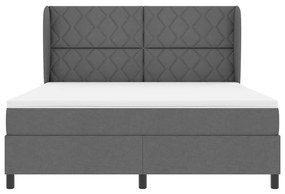 Cama Box com Colchão em Cinza Escuro, 180x200 cm em Tecido