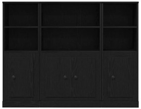 Armário Alto Carvalho Preto 132x35,5x103,5 cm Madeira de engenharia