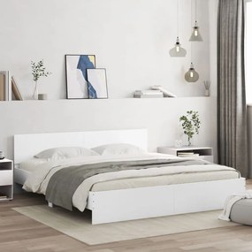 Estrutura cama c/ cabeceira e luzes LED 180x200 cm branco