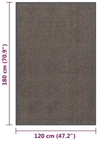 Tapete de entrada tufado 120x180 cm castanho-escuro