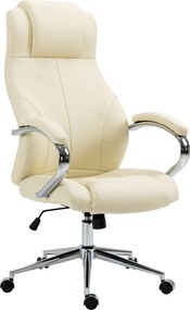 Cadeira de Escritório Salford Genuine Leather Creme