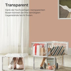 Conjunto de 12 caixas para sapatos até o tamanho 44 branco transparente