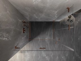 Mexen Lunar-F Duo cabine de duche dobrável 100 x 80 cm, transparente, cobre escovado - 836-100L-080P-65-00