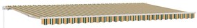 Toldo Manual Retrátil Verde e Amarelo 600x300 cm
