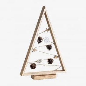Árvore De Natal Em Madeira Com Luzes Led Niorb Natural - Sklum
