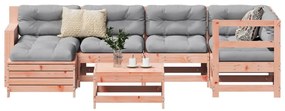 7 pcs conjunto sofás jardim madeira abeto-de-douglas