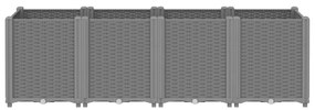 Vaso/floreira 160x40x53 cm PP cinzento-claro