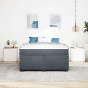 vidaXL Estrutura de cama com colchão Cinzento escuro 140 x 200 cm
