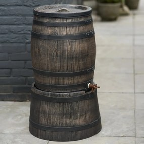 Suporte barril água da chuva aspeto madeira 45x28,5 cm castanho