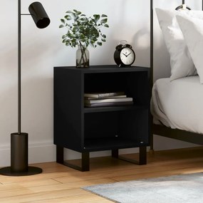 vidaXL Mesa de cabeceira 40x30x50 cm derivados de madeira preto