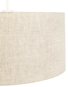 Candeeiro suspenso rural branco abajur de algodão cinza claro 50 cm - Combi Moderno,Rústico ,Clássico / Antigo