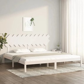 Estrutura de cama 200x200 cm branco madeira maciça