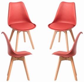 Pack 4 Cadeiras Synk Basic - Vinho Tinto