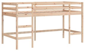 Cama alta criança c/ túnel 90x190 cm pinho maciço branco/preto