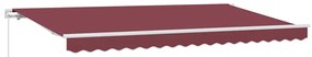 Toldo Retrátil Manual Vermelho bordô e Branco