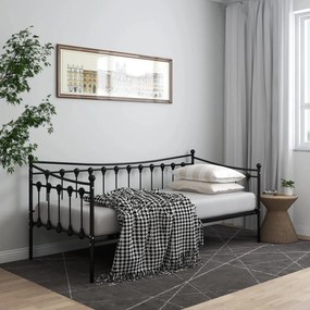 Sofá-cama 90x200 cm metal preto