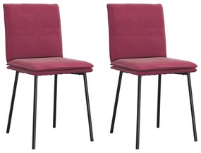 Cadeiras de jantar 2 pcs veludo vermelho tinto