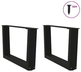 Mesa de jantar pernas 2 pcs forma de V 50x(30-31,3)cm aço preto