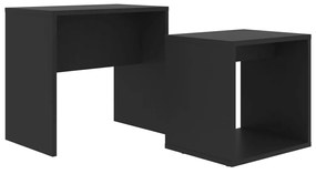 Conjunto mesas de centro 48x30x45 cm contraplacado preto