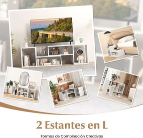 Móvel de TV de 2 peças para sala design inteligente 50/55/60 polegadas Branco