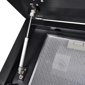 vidXL Exaustor com ecrã 600 mm vidro temperado preto