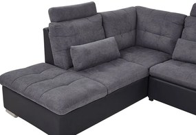 Sofá-cama de canto cinzento com armazenamento HALDEN Beliani
