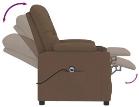 Poltrona elétrica reclinável tecido castanho