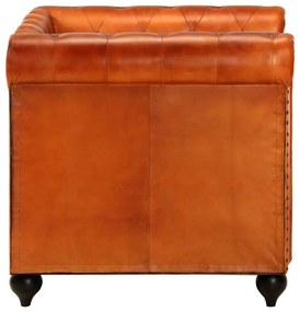 Poltrona chesterfield couro genuíno bronze