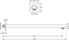 Mexen Uno DR02 conjunto de chuveiro encastrado, preto - 71435DR02-70