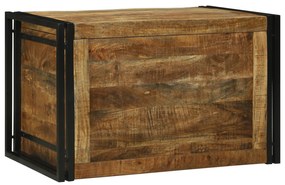 vidaXL Caixa de Armazenamento - 80 x 50 x 50 cm, Madeira de Mangueira Grosseira Sólida