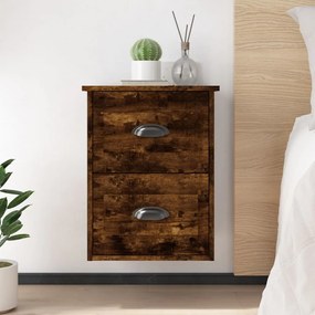 vidaXL Mesa de cabeceira de parede 41,5x36x53 cm carvalho fumado