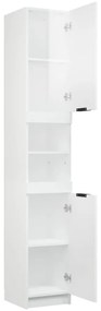 Armário casa de banho 32x34x188,5 cm madeira branco brilhante