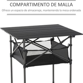 Mesa de Jardim Dobrável Braga – 70x70x69 cm – Preta – Com Bolsa de Tra