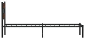 Cama sem colchão com cabeceira 90x190 cm carvalho castanho