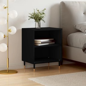 vidaXL Mesa de cabeceira 40x30x50 cm derivados de madeira preto