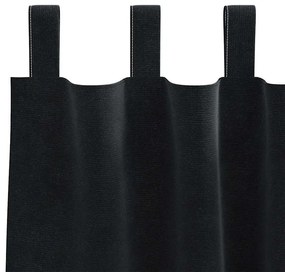 Cortinas Blackout vidaXL com Laços de Pendurar 2 unidades Veludo Preto
