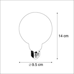Lâmpada LED regulável E27 G95 opala 7,5 W 806 lm 2700 K