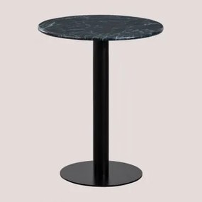 Mesa De Bar Redonda Ø60 Cm Em Mármore Rocher Mármore Verde & Preto - Sklum