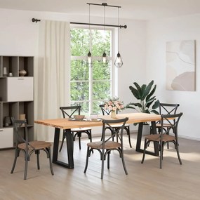 Pés para mesa de jantar em formato de V, 2 peças, preto, 60x(72-73,3)