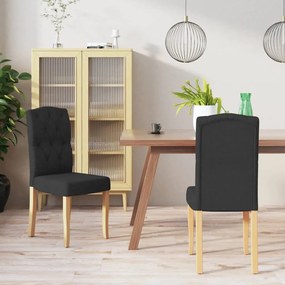 vidaXL Cadeiras de jantar 2 pcs tecido preto