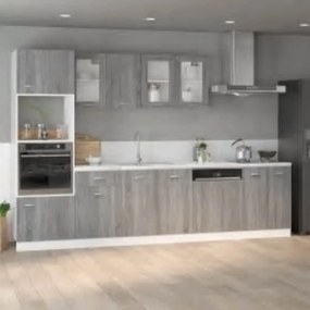 Armário micro-ondas “Lyon” 60x57x207 cm cinza sonoma