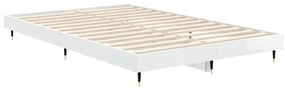 Estrutura cama 120x190 cm derivados de madeira branco brilhante