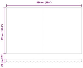 Toldo Retrátil Manual vidaXL Branco 500x300 cm, Tecido de Substituição