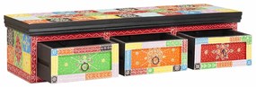 vidaXL Armário de TV de parede 100x30x24 cm Madeira Sólida de Mangueira Rústica