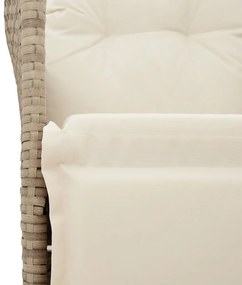 3 pcs conjunto bistrô com almofadões vime PE bege