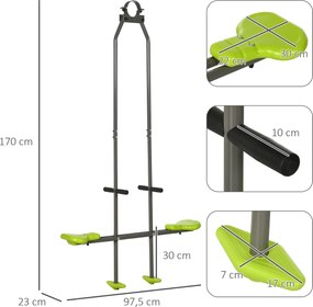 Balanço duplo para crianças, em aço e plástico, para parque infantil - 3 a 6 anos, 97,5 x 23 x 170 cm, verde