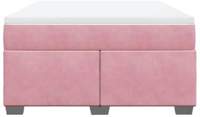 Cama com molas/colchão 140x200 cm veludo rosa