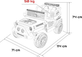 Jipe elétrico para Crianças 12V Jeep BEAST 4x4, Rodas de espuma EVA, Assento Couro ecológico Rosa